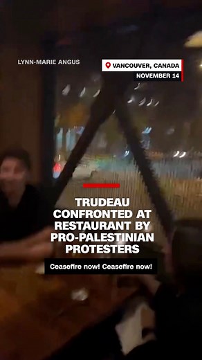 Canadian Prime Minister Justin Trudeau was confronted by pro-Palestinian protesters while at a restaurant in Vancouver. | CNN