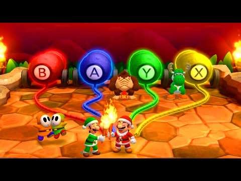 Mario Party The Top 100 Funny Minigames - Mario Vs Donkey Kong Vs Yoshi Vs Luigi