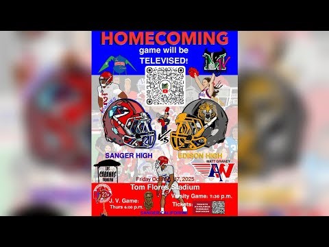LIVE: Sanger High Apaches vs Edison High Tigers | HOMECOMING GAME | MaverickTV Student Broadcast