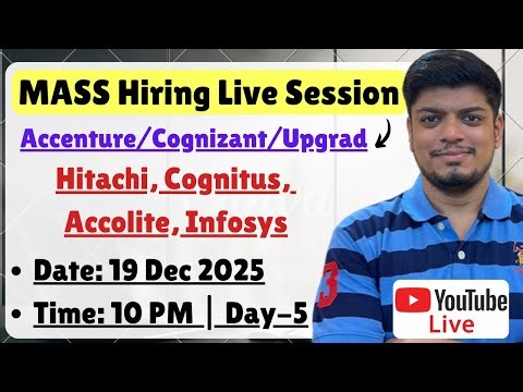 🔥Accenture, Infosys, Cognizant, UpGrad, Hitachi, Cognitus, Anstack | Queries Live Session | Day-5