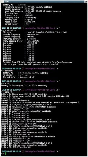 Battery and Power Hardware on Linux: `acpi` and `acpitool`