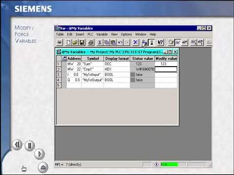Siemens Step 7 Troubleshooting(Connection &PLC faults & Monitor Variables& Modify/Force Variables ).