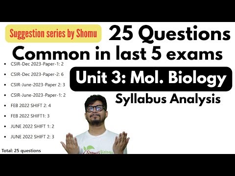 CSIR NET life science unit 3 full syllabus analysis | Most important topics molecular biology