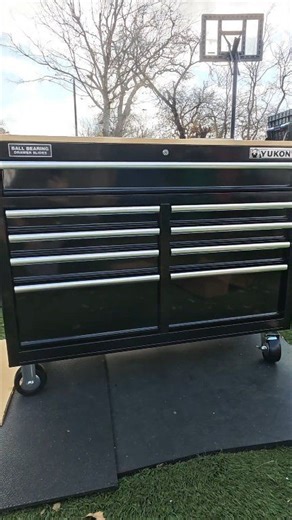 The YUKON 46" 9-Drawer Mobile Workbench With Solid Wood Top Harbor Freight #harborfreight #workbench #protools #shoptools #toolstorage | Mastering Mayhem