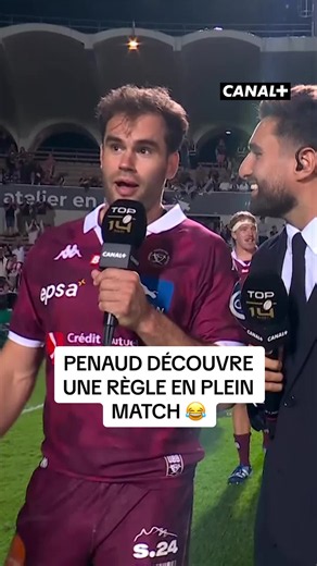 Quand Damian Penaud découvre une règle en plein match 😂 #rugby #SportsTikTok #top14