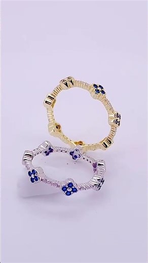 925 Silver Cubic Zirconia Clover Rings | Stackable 14K Plated Fine Jewelry for Women #jewelrymaking