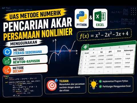 UAS Metode Numerik – Implementasi Metode Iterasi Sederhana, Newton-Raphson, dan Secant.