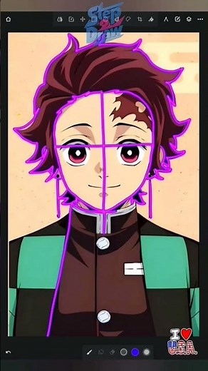 Tanjiro kamado ❤️‍🔥 How to Draw Tanjiro - Step by Step (Demon Slayer) #tanjirokamado