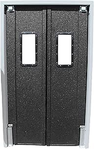 60” x 84” Pro Tuff Black Double Panel Commercial Kitchen Swing Traffic Door from Discount Commercial Doors