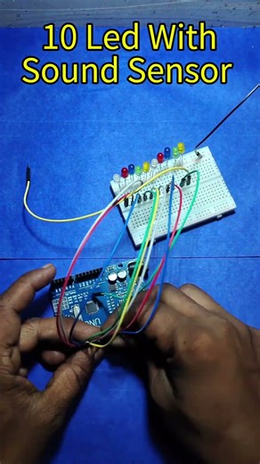 10 Led with Sound sensor #arduino #arduinoled #diy #shorts
