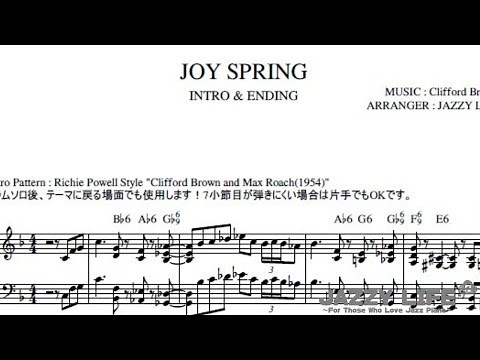 [JAZZ PIANO]JOY SPRING Intro,Ending[Swing]