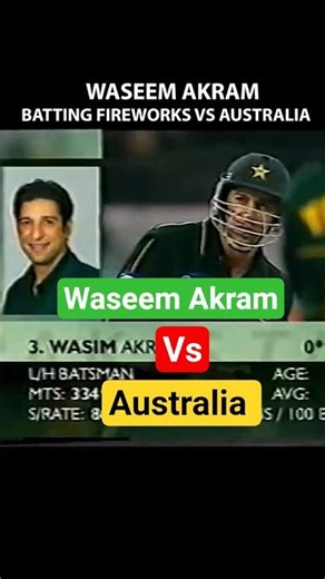 Wasim Akram Batting Fireworks Against Australia | Explosive Batting Highlights #shorts #trending