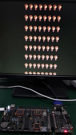 Zeal 8-bit Video Board's 128 sprites, animated! #tech #electronics #z80 #retrocomputer