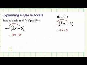 Expanding single brackets lesson 1