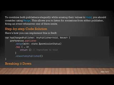 How to Combine 2 Publishers and Erase Values to Void in Swift Combine