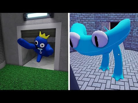 Rainbow Friends Chapter 2 - Blue vs. Cyan Chase Scene Comparison