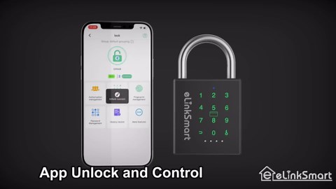 eLinkSmart Heavy Duty Smart Padlock with Key, Pad Lock with Code Keypad, Weatherproof Bluetooth RFID Keyless Electronic Digital Combination Lock for Gate Outdoor Fence Storage Unit Locker Shed Pool