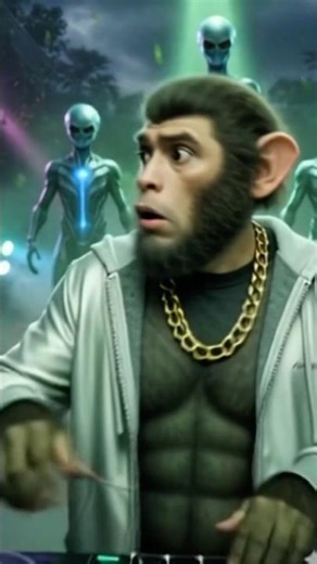 DJ Monkey vs. Aliens: The Intergalactic Beat Battle! 👽🎶 | #DJMonkey #AlienBattle #FunnyShorts