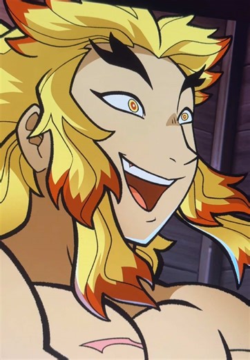 Animación de Mitsuri y Rengoku en Demon Slayer