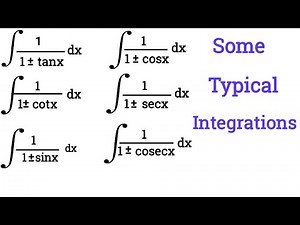 Typical questions for integration Integration of 1/1+ tanx | Integration of 1/1 + secx