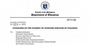DepEd Order 026, s. 2025 - Guidelines on the Payment of Overtime Services of Teachers