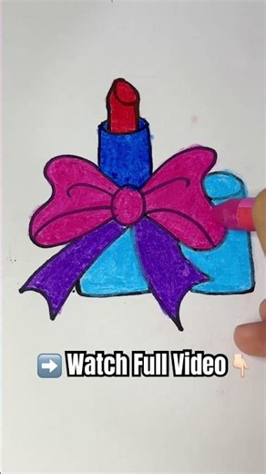 Cute Lipstick Drawing 💄 | Easy Crayon Art #Shorts ✨