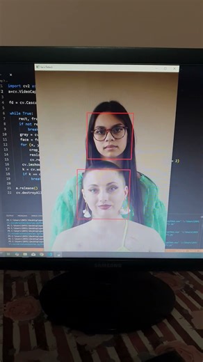 Python | opencv 'Multiple face detection' | CodeLearning
