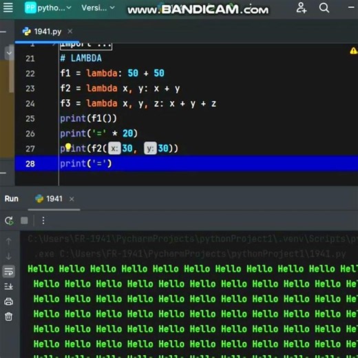Python Lambda #coding #python #learnpython#youtubeshorts