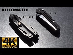Two automatic deployment multitools - SOG Switch Plier and Gerber Recoil Auto-Plier *4K Ultra HD*
