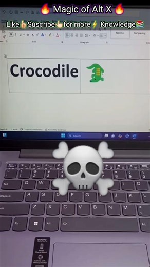 MS Word me Crocodile Symbol kaise banaye?🐊| MS Word Shortcut Keys Alt code! #msword #shorts #symbol