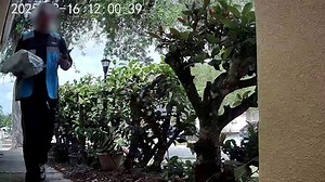 Moment Amazon delivery driver steals package he delivered