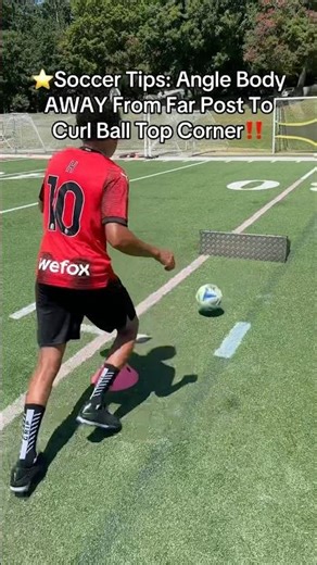 ⭐️Soccer Tips To Curl Ball Top Corner‼️#shorts #soccer #football