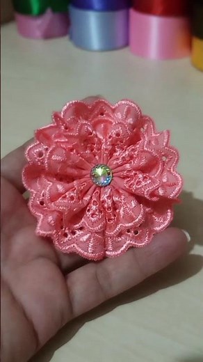 DIY lace flower/creative flower making ideas #craft