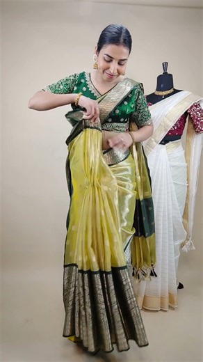 Pre-Pleated Saree Me Finishing Nahi Aa Rahi? 😱 Try This Easy Fix! #Shorts