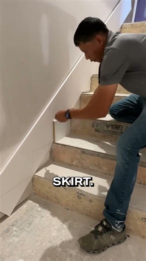 The Smartest Way to Cut Stair Skirts #Shorts #YTShorts #Carpentry #DIYHacks