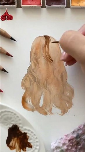 اسهل طريقة لتلوين الشعر بالألوان المائية ♥ Watercolor hair coloring