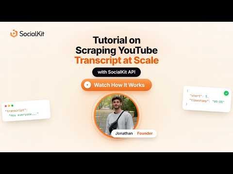How to Scrape YouTube Transcripts at Scale Using SocialKit API