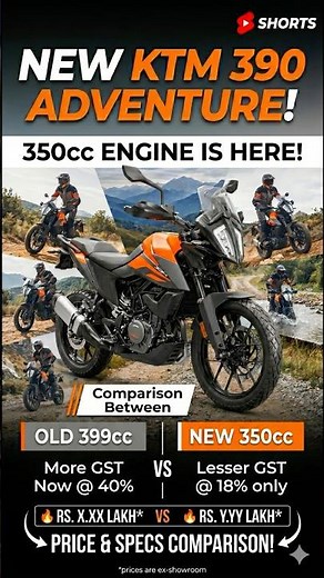 The New 350cc KTM 390 Adventure is Here!🔥Price & Specs comparison of 350 vs 399cc #ktmindia #ktm