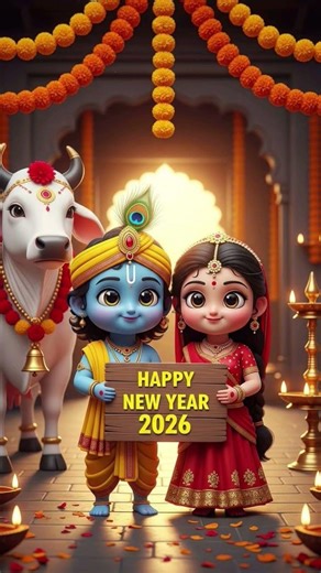 ||Happy new year || wish you a very happy life of 2026|| Shree Radha krishna #happy #status #love