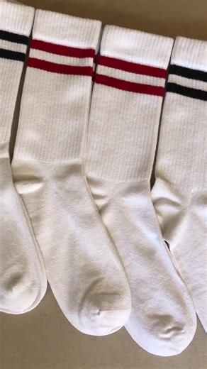 6 Pairs Men's White Crew Socks With Stripes, Cotton, Seamless,running, Training Sports, Athletic - Etsy