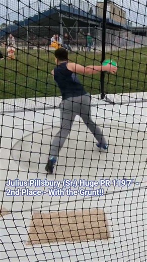 Senior Julius Pillsbury - 2nd Place PR Toss 119'7" - Huge Grunt! #athlete #discus #throwfar #sports