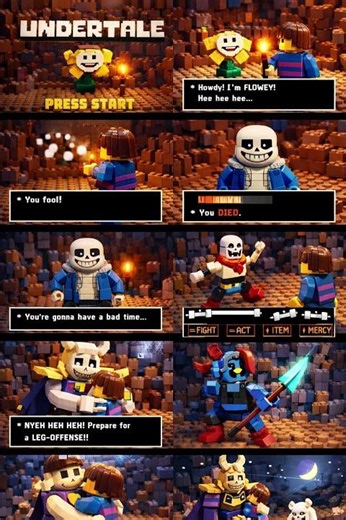 joguei undertale no lego sera que deu ruim? #minecraft #lego #stopmotion #roblox