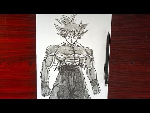Pencil sketch | how to Draw Goku ultra instinct[full body]| easy step by step Drawing tutorial