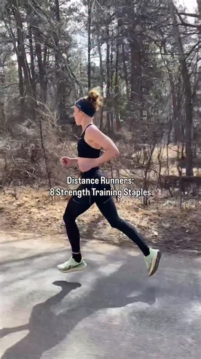 Meg Takacs on Instagram: "Here are some of my staples when it comes to cross-training for distance running. I do these exercises almost every workout. The key elements: 1. Unilateral movement to prevent muscle imbalances which often lead to overuse injuries due to compensation 2. Muscular endurance to build strength for long runs 3. Ankle stability for propulsion and to prevent falls 4. Triple extension and power for hip extension in your stride 5. Jumps for explosive strength (less wasted energ