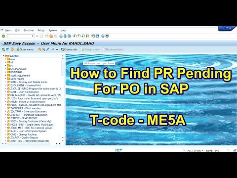 How to Find PR Pending for PO in SAP | ME5A Real Time Report