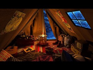 Deep Sleep in 3 MINUTES - Winter Tent Camping with Snowfall and Snow Sounds