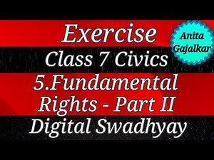Exercise Class 7 Civics 5. Fundamental rights part 2 । exercise 7th civics 5 । exercise std 7