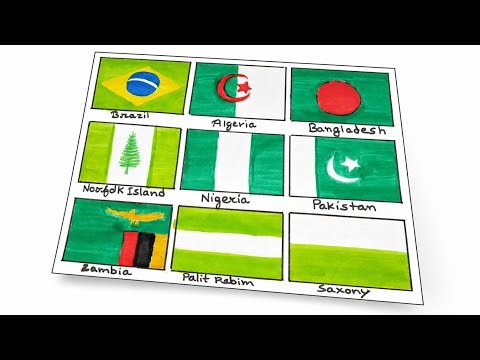 Guess the Green Flags! 🌍 | Easy & Satisfying Flag Drawing