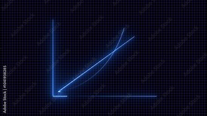 Abstract neon line simple business graph chart animation. Animation of Neon business graph chart icon animation . Neon business increases concept animated and black background video.