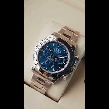 Rolex Cosmograph Daytona White Gold Automatic Blue Dial Oyster Bracelet #rolexdaytona